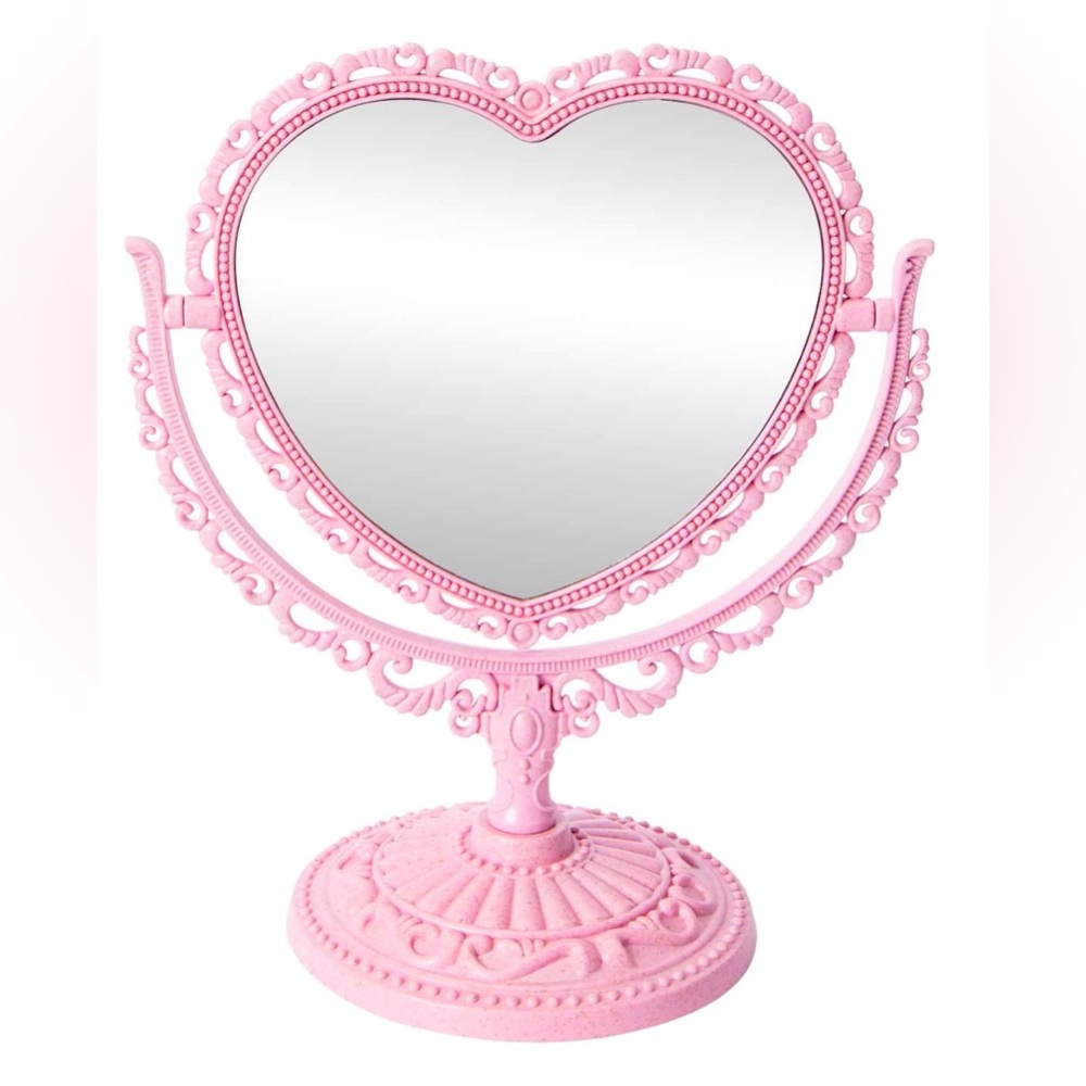 Heart-Shaped Pink Vanity Mirror NIB